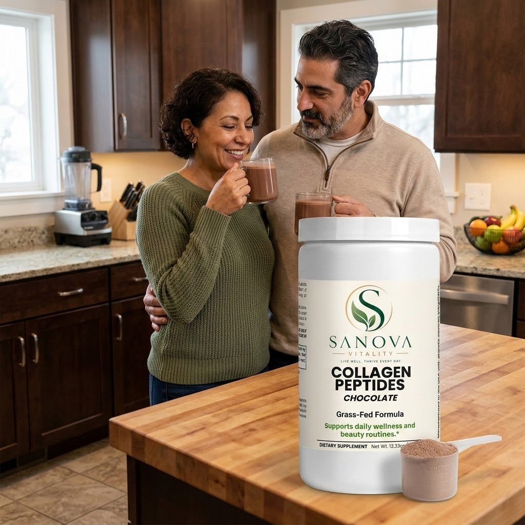 Chocolate collagen peptides powder supplement