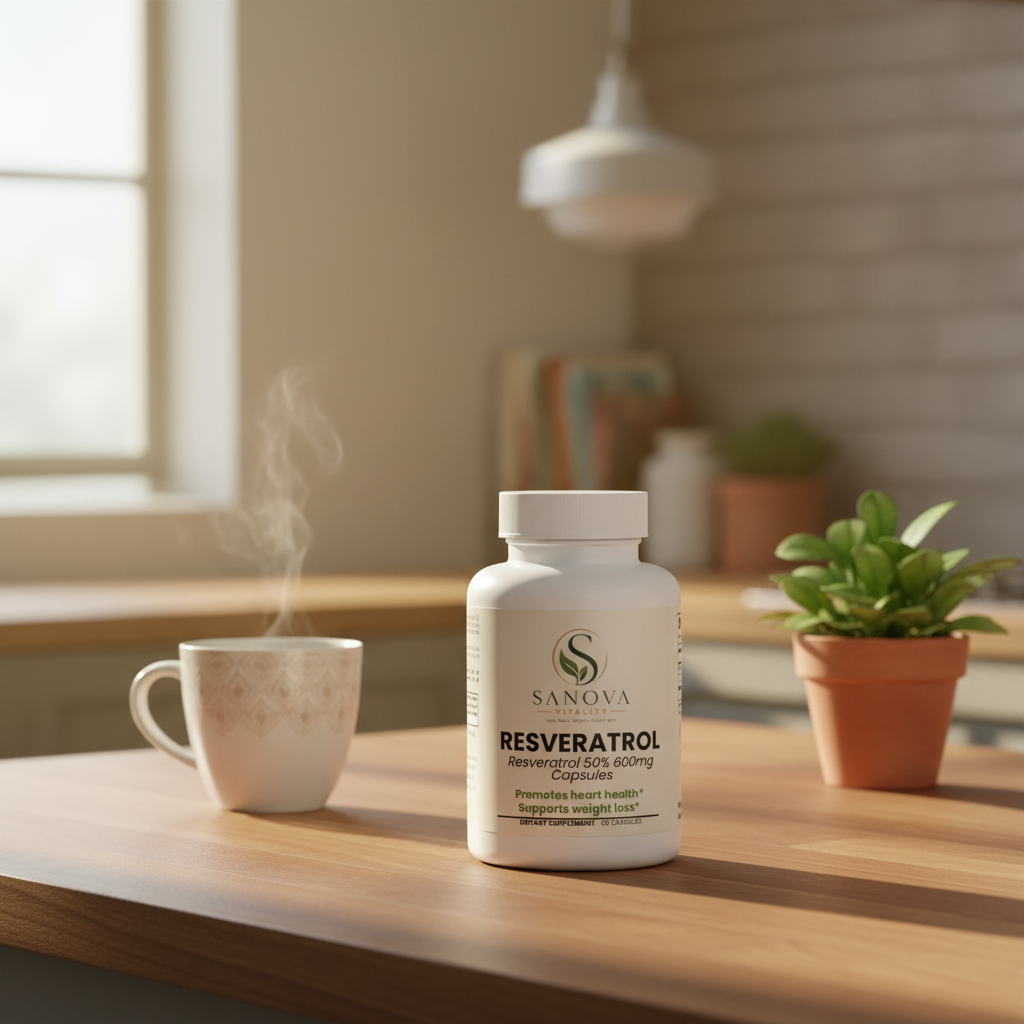 Sanova Vitality Resveratrol supplement lifestyle product image