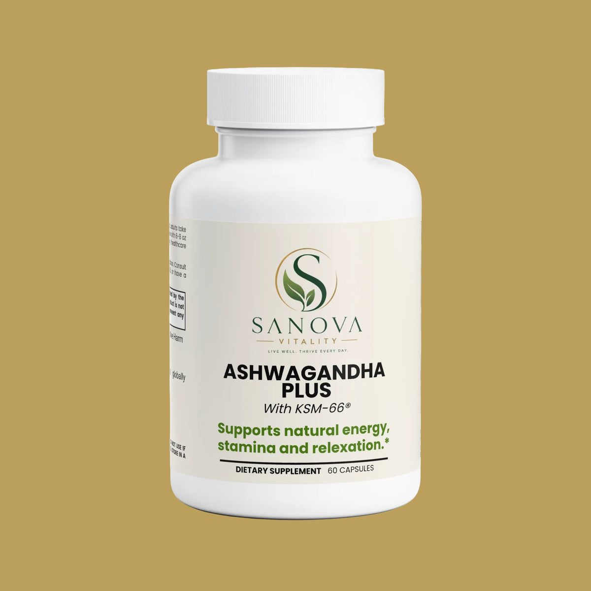 Sanova Vitality Ashwagandha Plus – Product Bottle Photo