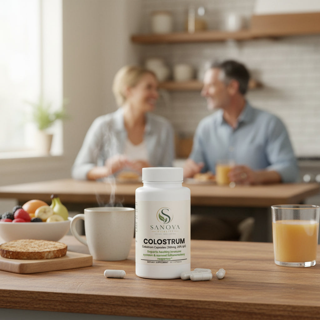 Sanova Vitality Bovine Colostrum supplement bottle
