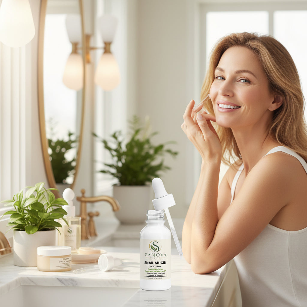 Sanova Vitality Snail Mucin Face Serum bottle