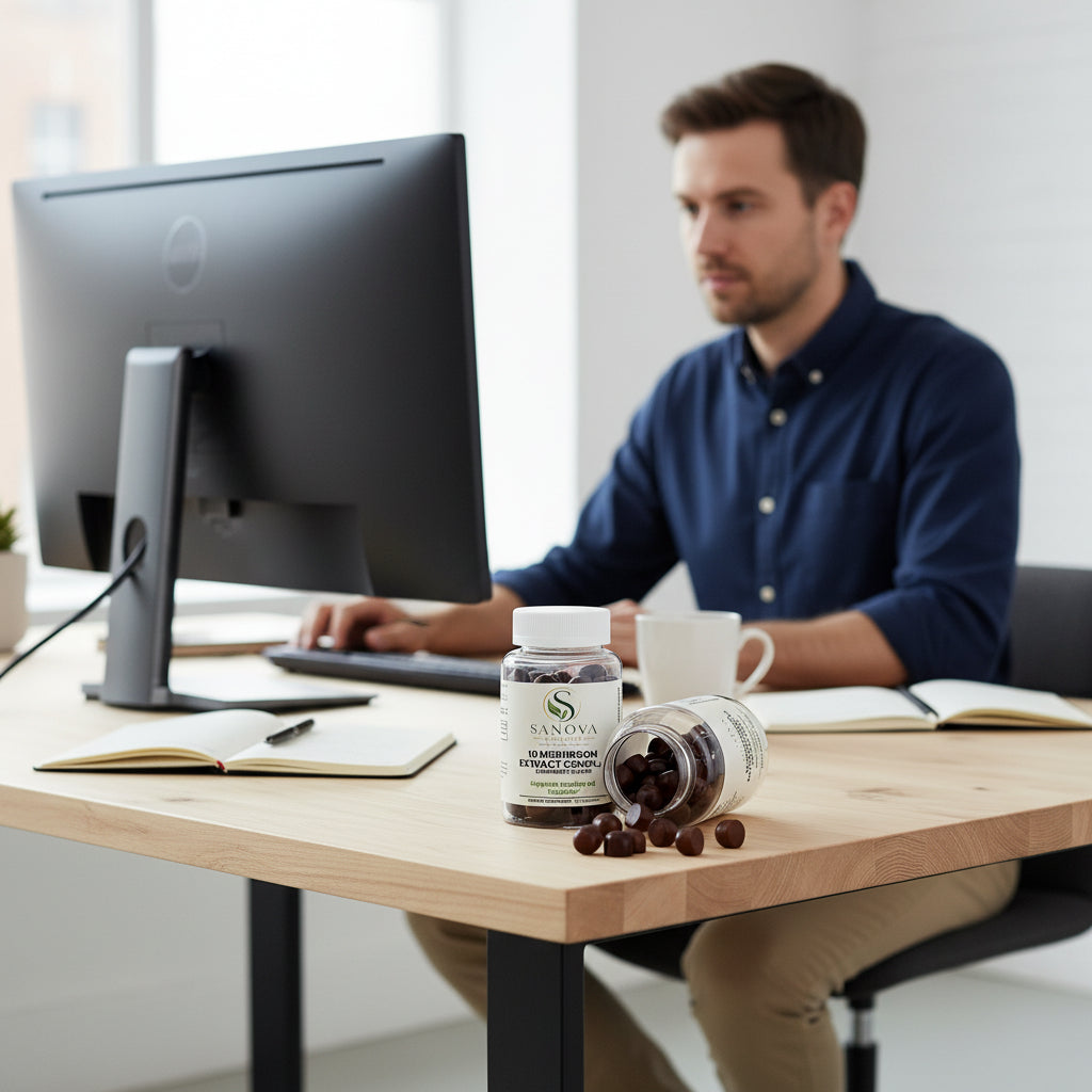 Sanova Vitality Mushroom Extract Complex supplement bottle