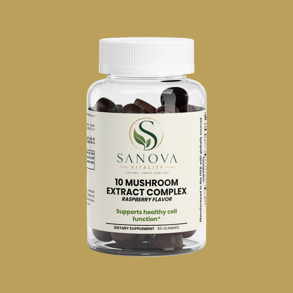 Sanova Vitality Mushroom Extract Complex supplement bottle