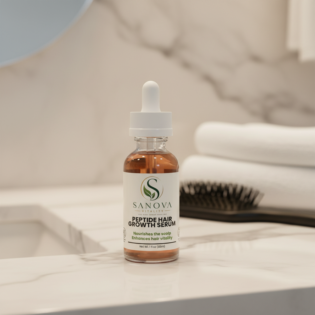 Sanova Vitality Peptide Hair Serum lifestyle photo