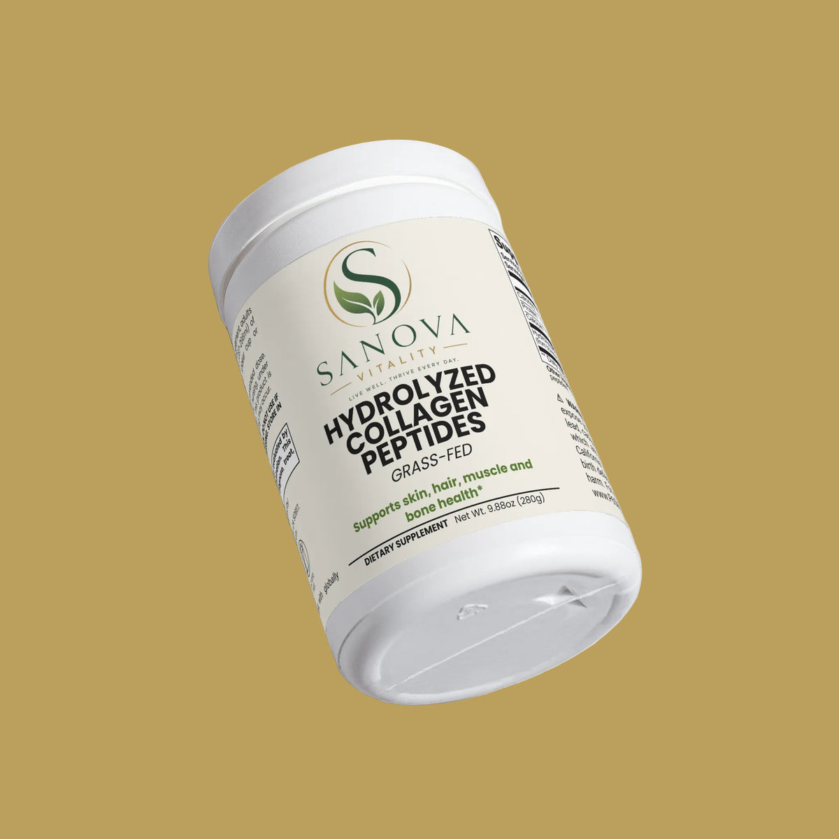 Sanova Vitality Hydrolyzed Collagen Peptides supplement container
