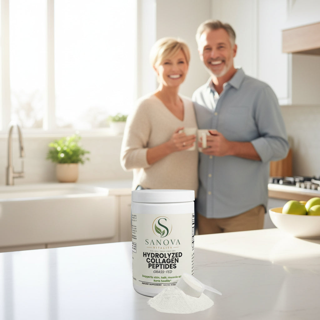 Sanova Vitality Hydrolyzed Collagen Peptides supplement container